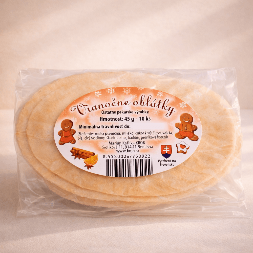 Tradičné vianočné sladké oblátky so škoricovou príchuťou